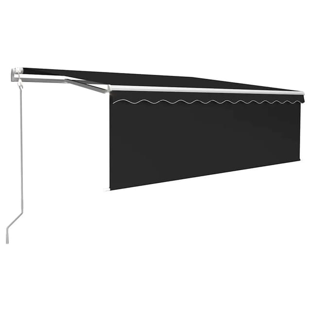 vidaXL Markise Automatisch Einziehbar mit Volant 4,5x3 m Anthrazit 3069329