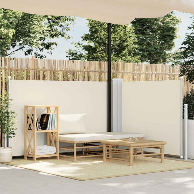 vidaXL Ausziehbare Seitenmarkise Cremeweiß 100 x 600 cm 48443