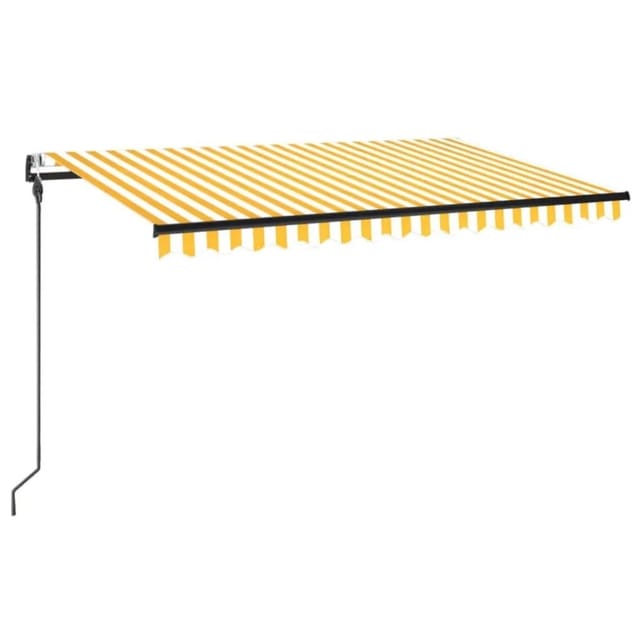 vidaXL Automatische Markise mit LED & Windsensor 450x300 cm Gelb/Weiß 3069133