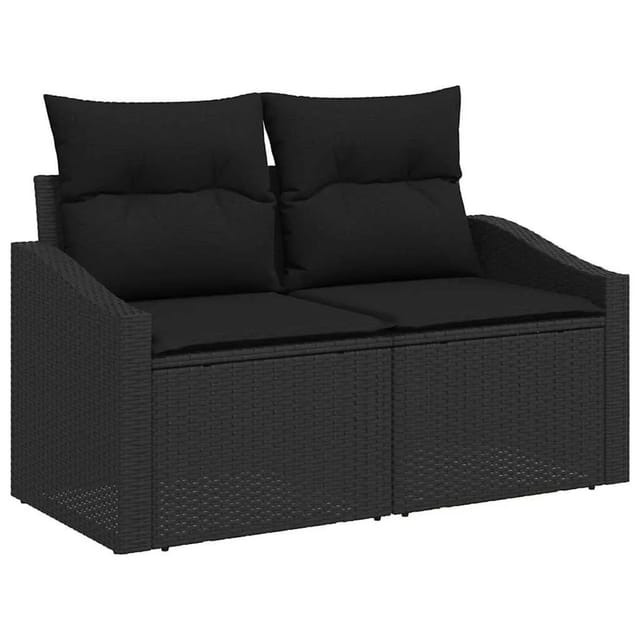 vidaXL Garten-Sofa mit Kissen 123 x 62 x 69 cm Poly-Rattan 42006781
