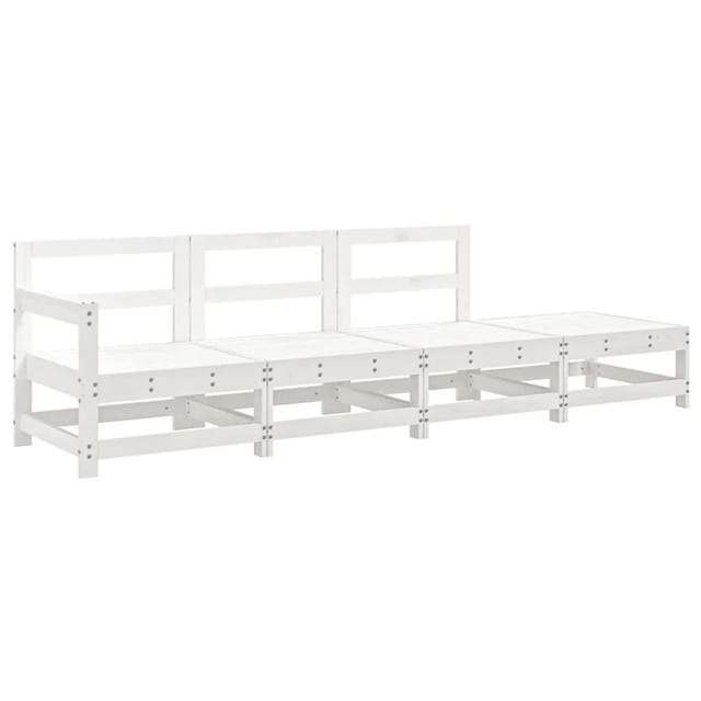 vidaXL 4-Tlg Garten-Lounge-Set Weiß Massivholz Kiefer 825535