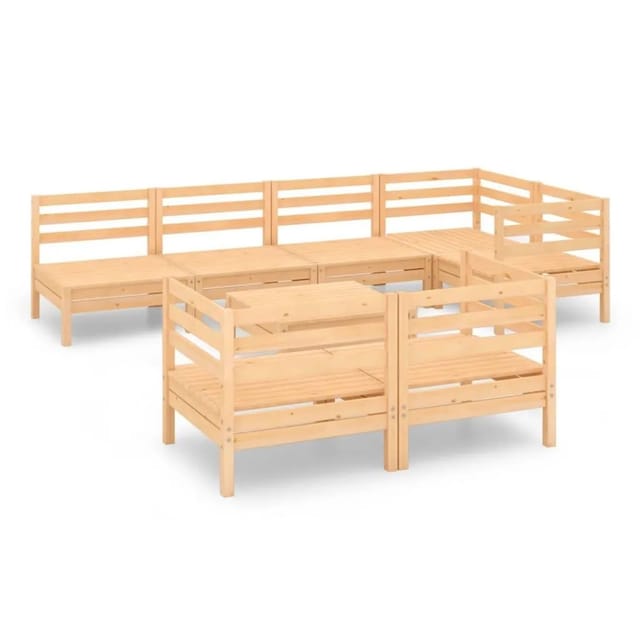 vidaXL 8-Tlg Garten-Lounge-Set Massivholz Kiefer 3082919