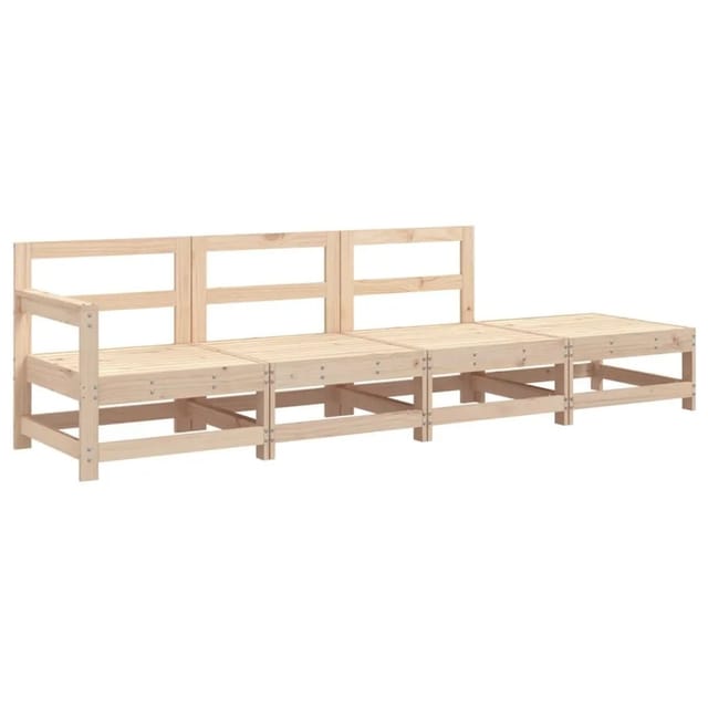 vidaXL 4-Tlg Garten-Lounge-Set Massivholz Kiefer 825534