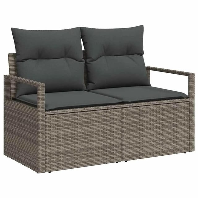 vidaXL Garten-Sofa mit Kissen 120 x 62 x 69 cm Poly-Rattan 42006754