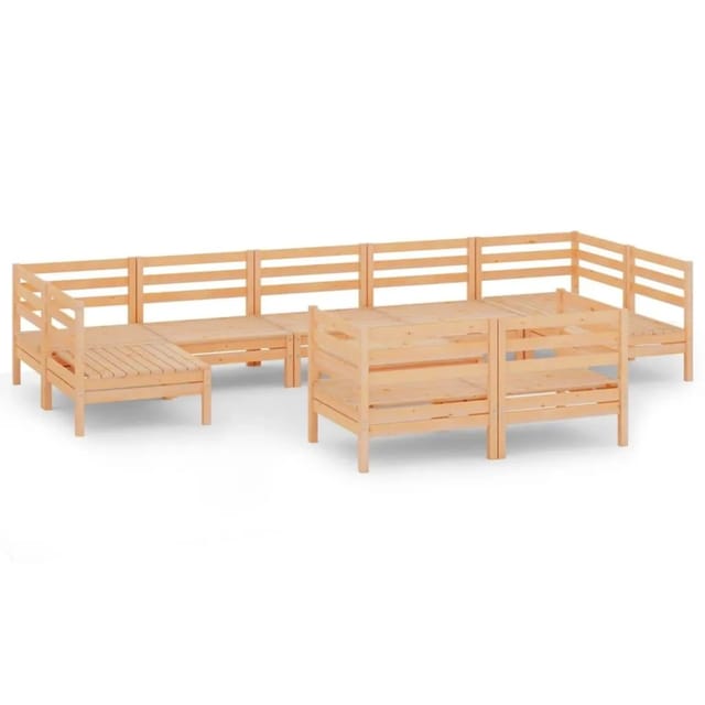 vidaXL 10-Tlg Garten-Lounge-Set Massivholz Kiefer 3083479