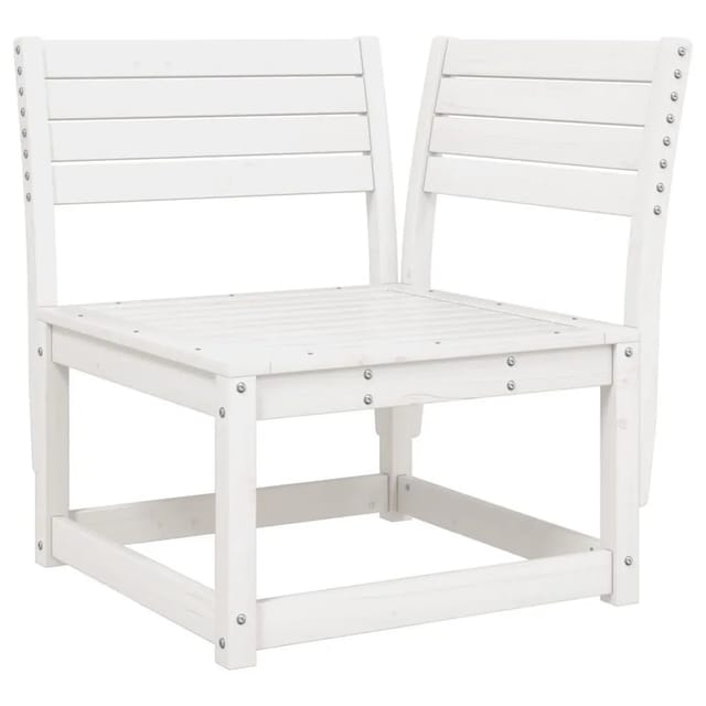 vidaXL Garten-Ecksofa Weiß 73x73x78 cm Massivholz Kiefer 844665
