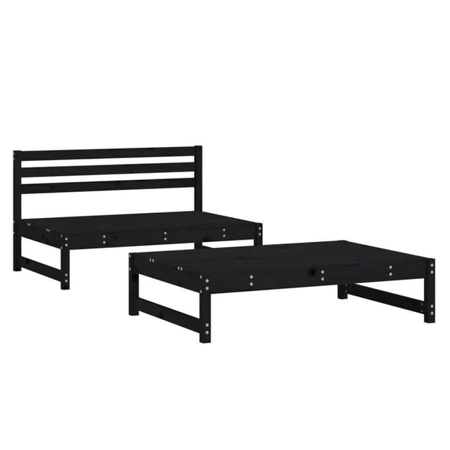 vidaXL 2-Tlg Garten-Lounge-Set Schwarz Massivholz Kiefer 825727