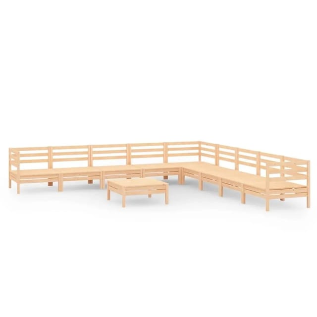 vidaXL 10-Tlg Garten-Lounge-Set Massivholz Kiefer 3083119