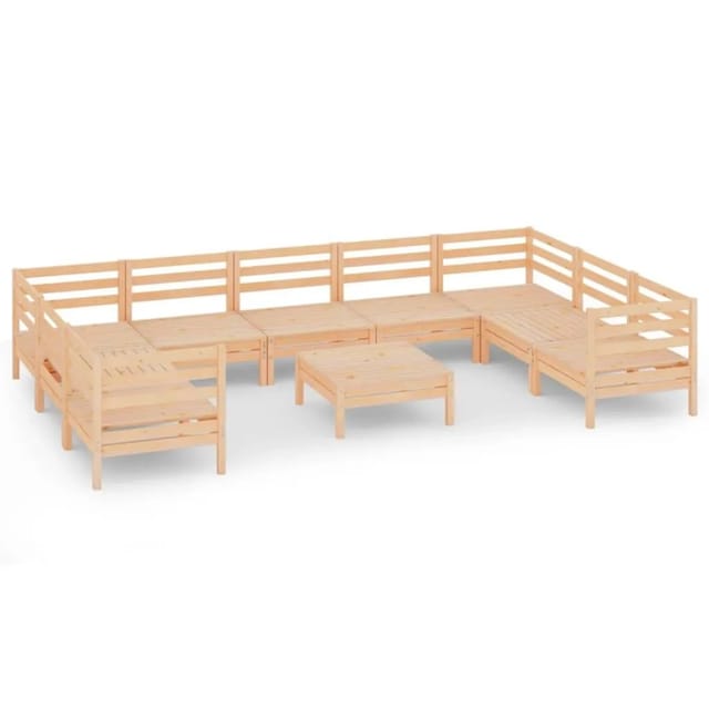 vidaXL 10-Tlg Garten-Lounge-Set Massivholz Kiefer 3083539