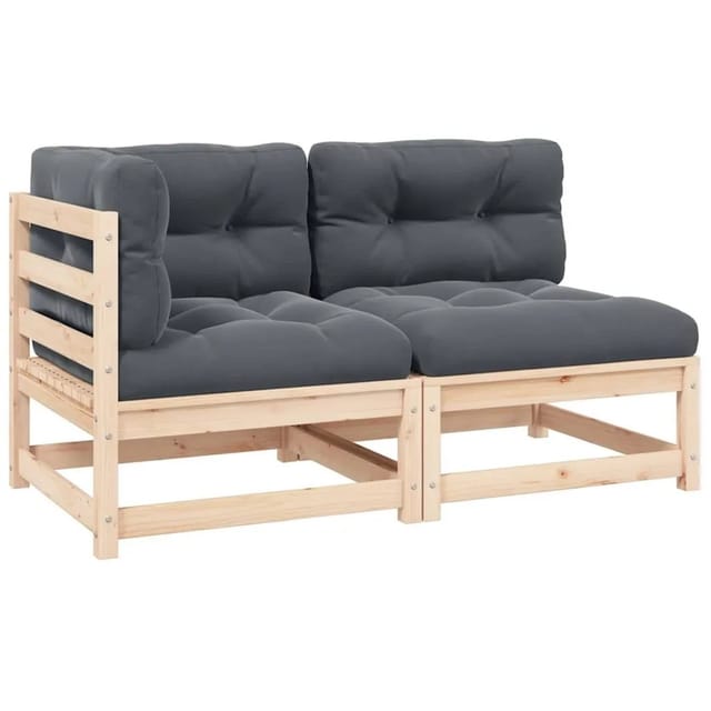 vidaXL 2-Tlg Garten-Lounge-Set mit Kissen Kiefer Massivholz 807292