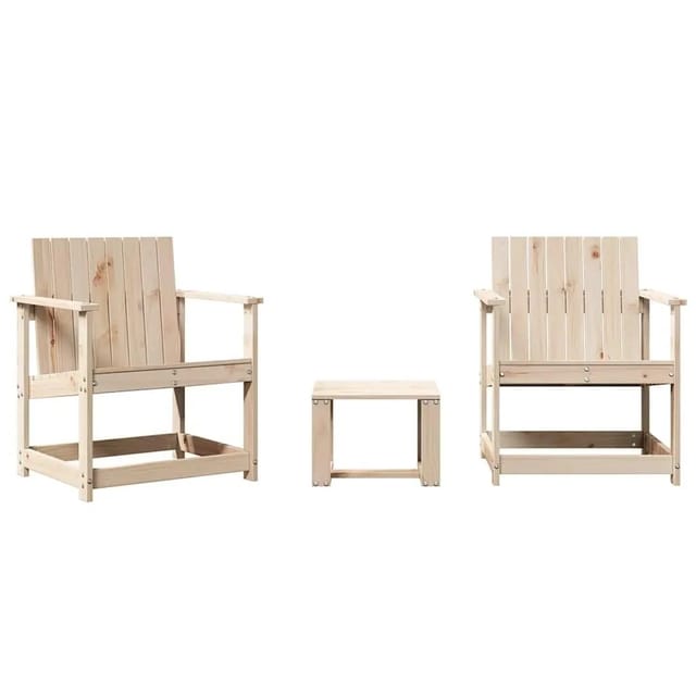 vidaXL 3-Tlg Garten-Lounge-Set Massivholz Kiefer 832630