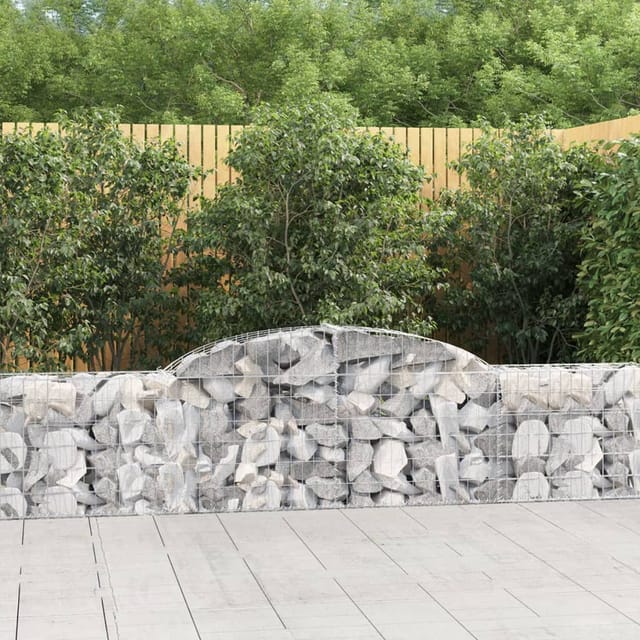 vidaXL Gabionen mit Hochbogen 30 Stk 300x30x60/80 cm Verzinktes Eisen 3146501