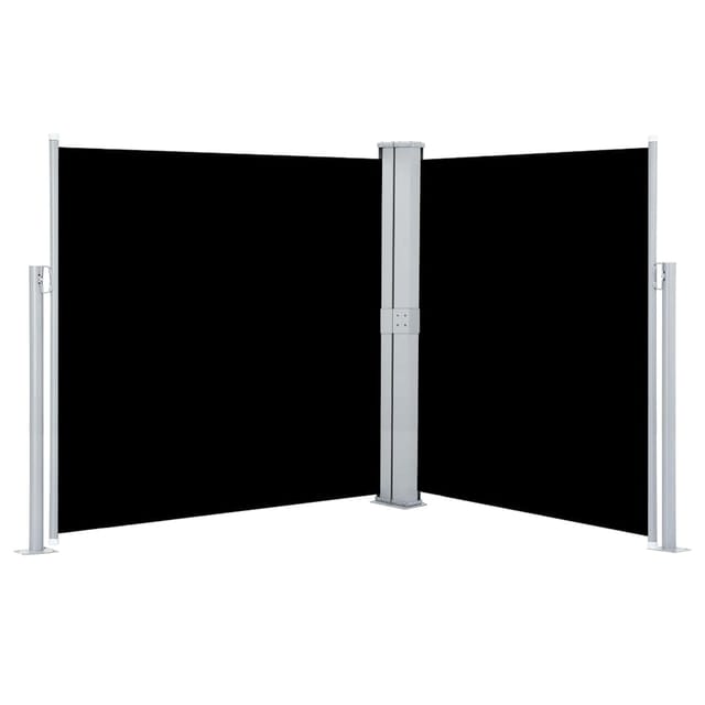 vidaXL Ausziehbare Seitenmarkise Schwarz 140 x 600 cm 48454