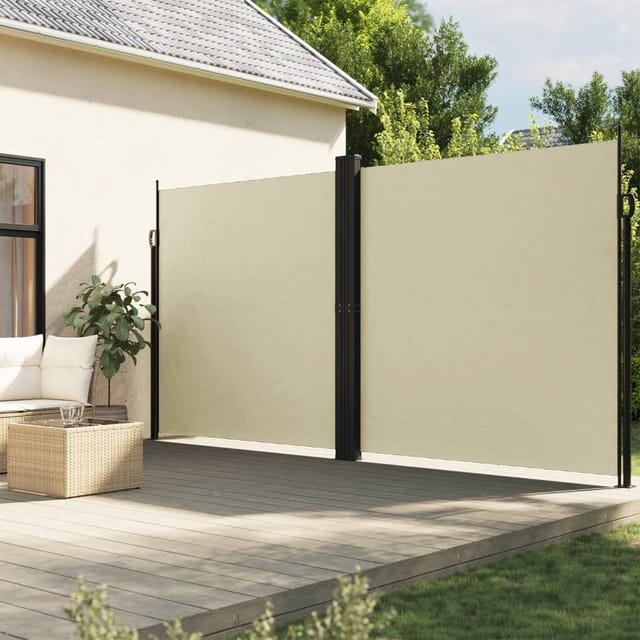 vidaXL Seitenmarkise Ausziehbar Creme 200x600 cm 4004655