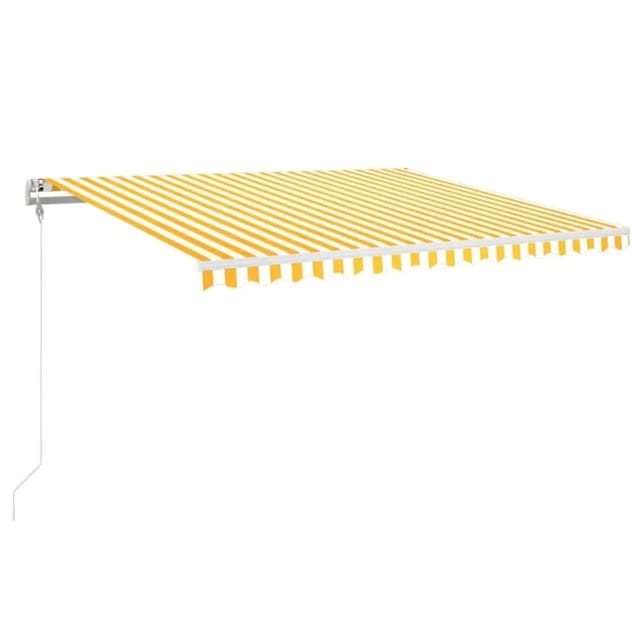 vidaXL Automatische Markise mit LED & Windsensor 450x350 cm Gelb/Weiß 3069013