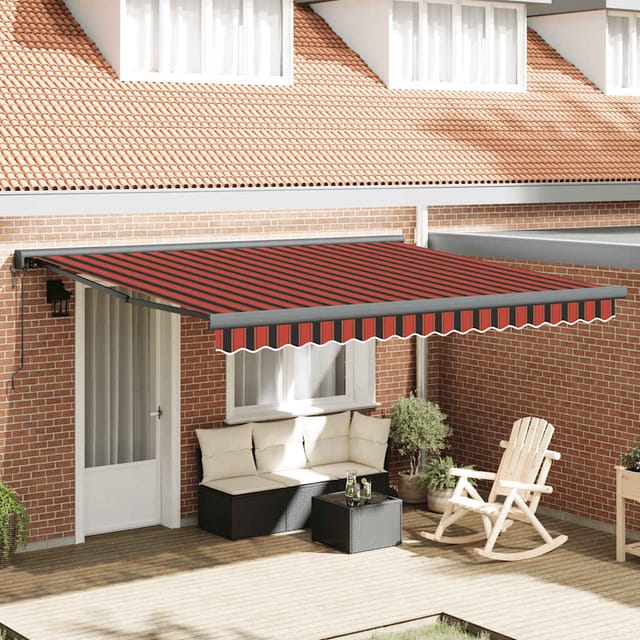 vidaXL Markise Einziehbar Orange und Braun 4x3 m Stoff & Aluminium 3154618