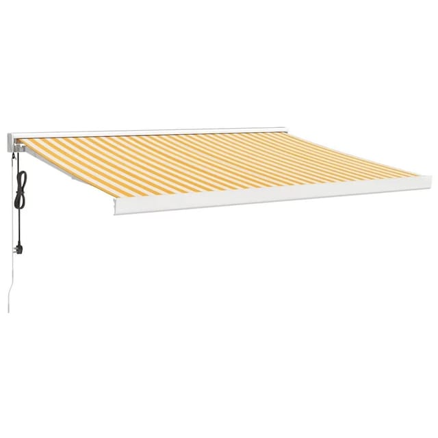 vidaXL Markise Einziehbar Gelb und Weiß 3,5x2,5 m Stoff und Aluminium 3154582