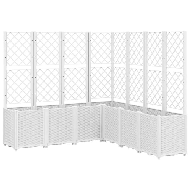 vidaXL Pflanzkübel mit Rankgitter Weiß 160x160x140 cm PP 367884