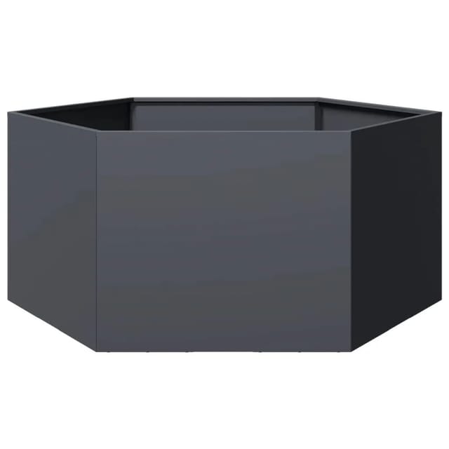 vidaXL Pflanzkübel Anthrazit Sechseckig 104x90x45 Stahl 851131