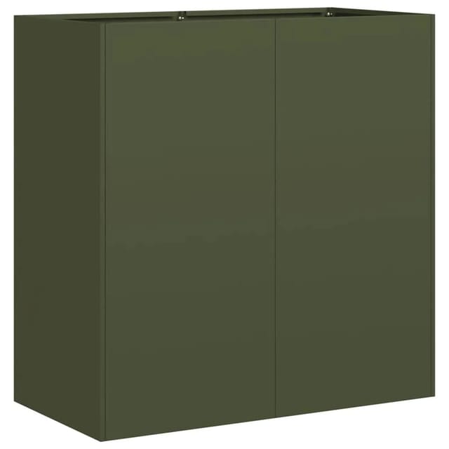vidaXL Pflanzkübel Olivgrün 80x40x80 cm Kaltgewalzter Stahl 860713