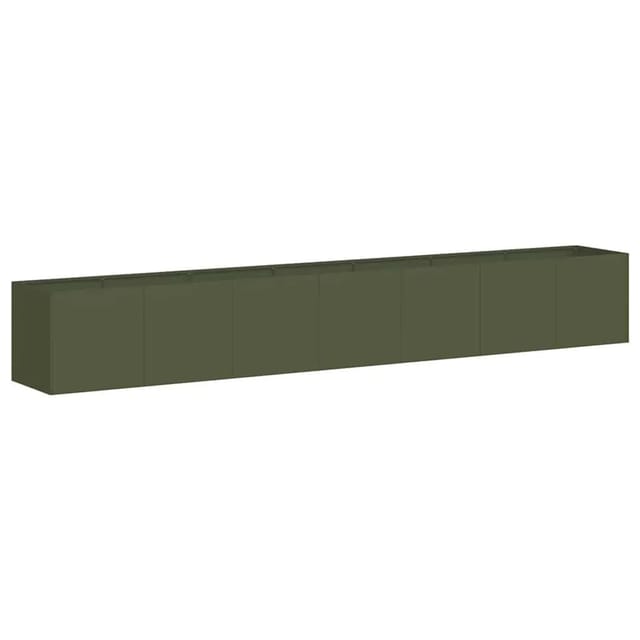 vidaXL Pflanzkübel Olivgrün 280x40x40 cm Kaltgewalzter Stahl 860692