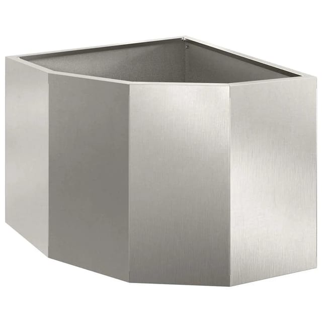 vidaXL Eckpflanzer Silber 45 x 45 x 35 cm Edelstahl 883651