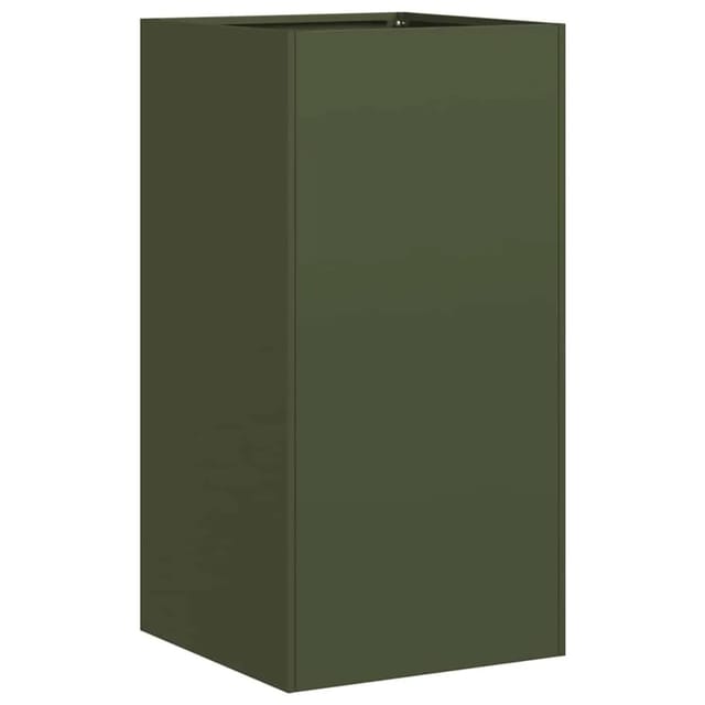 vidaXL Pflanzkübel Olivgrün 40x40x80 cm Kaltgewalzter Stahl 860706