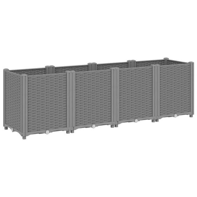 vidaXL Pflanzkübel Hellgrau 160x40x53 cm PP 367857