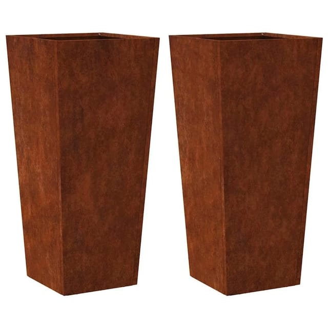 vidaXL Pflanzkübel 2 Stk 35x35x75 cm Wetterfester Stahl 851093