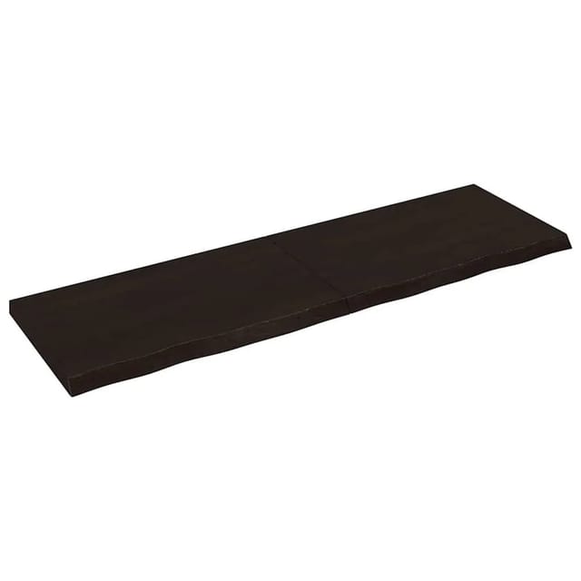 vidaXL Tischplatte Dunkelbraun 200x60x2-6cm Massivholz Eiche 3156463