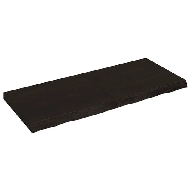 vidaXL Tischplatte Dunkelbraun 120x50x2-6cm Massivholz Eiche 3156437