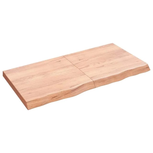 vidaXL Tischplatte Hellbraun 120x60x2-6cm Massivholz Eiche Behandelt 3156376