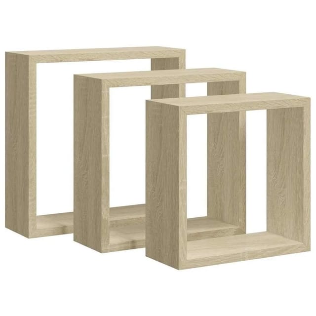 vidaXL Würfelregale 3 Stk Sonoma-Eiche 326719