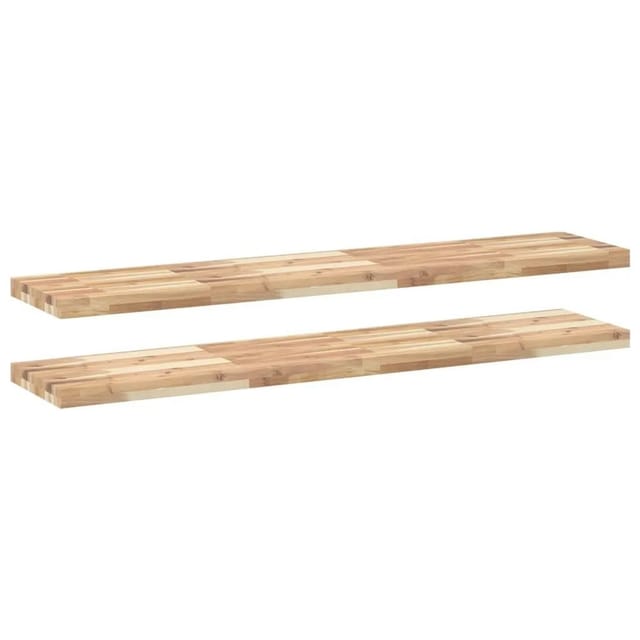 vidaXL Schweberegale 2 Stk 140x30x4 cm Massivholz Akazie Unbehandelt 3279464