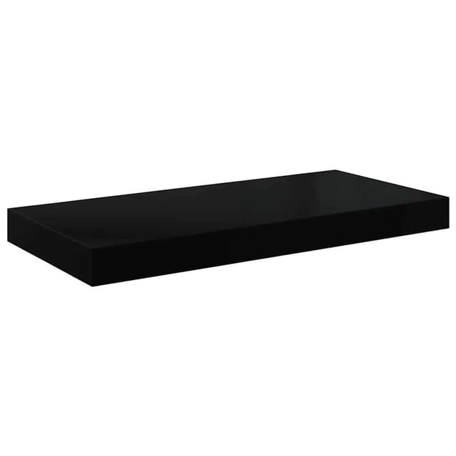 vidaXL Schweberegal Hochglanz-Schwarz 50x23x3,8 cm MDF 323766