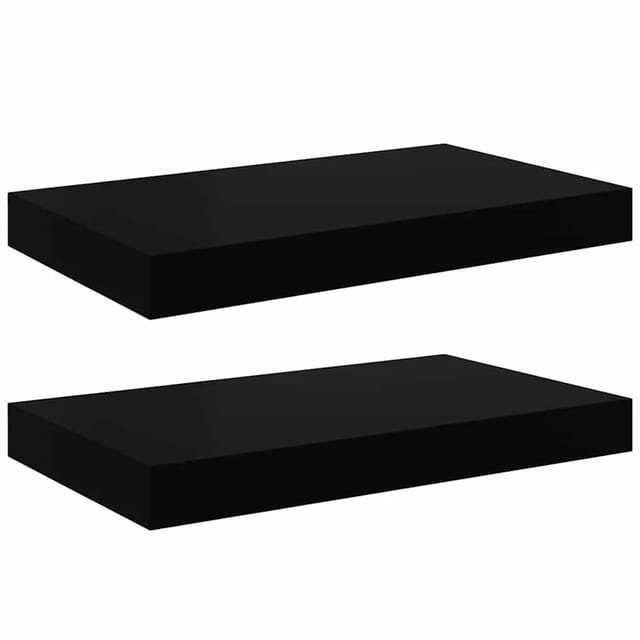 vidaXL Schweberegale 2 Stk Schwarz 40x23x3,8 cm MDF 323827