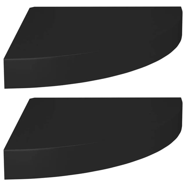 vidaXL Eck-Schweberegale 2 Stk Schwarz 25x25x3,8 cm MDF 323899