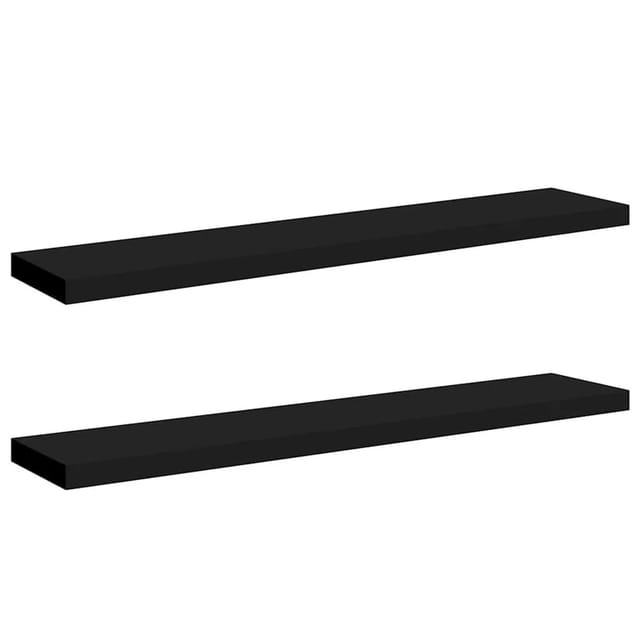 vidaXL Schweberegale 2 Stk Schwarz 120x23,5x3,8 cm MDF 323842