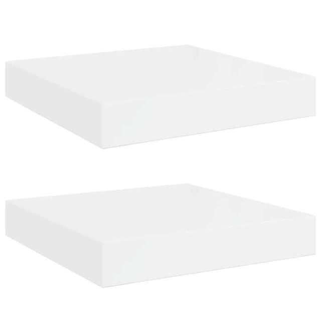 vidaXL Schweberegale 2 Stk Hochglanz-Weiß 23x23,5x3,8 cm MDF 323740