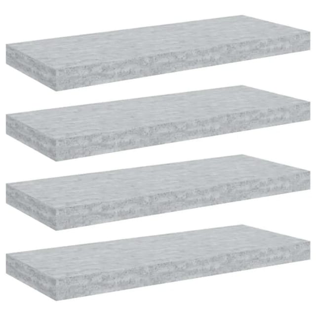 vidaXL Schweberegale 4 Stk Betongrau 60x23,5x3,8 cm MDF 326599