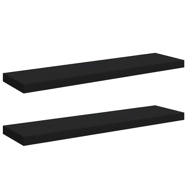 vidaXL Schweberegale 2 Stk Schwarz 90x23,5x3,8 cm MDF 323839