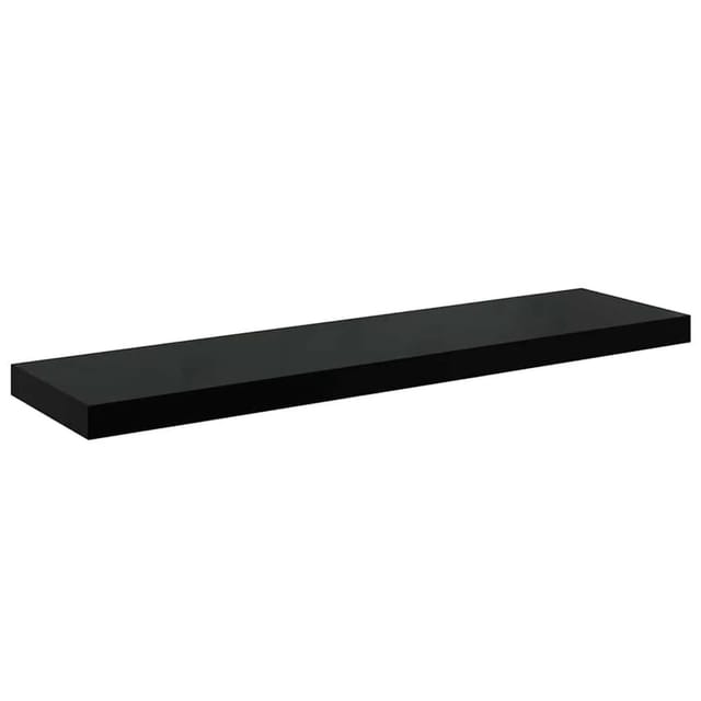 vidaXL Schweberegal Hochglanz-Schwarz 90x23,5x3,8 cm MDF 323775