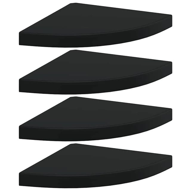 vidaXL Eck-Schweberegale 4 Stk Schwarz 35x35x3,8 cm MDF 323921