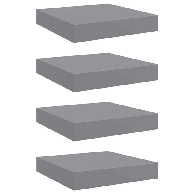 vidaXL Schweberegale 4 Stk Grau 23x23,5x3,8 cm MDF 323846