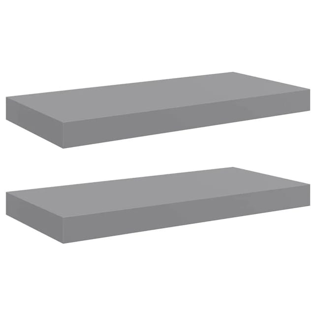 vidaXL Schweberegale 2 Stk Grau 50x23x3,8 cm MDF 323851