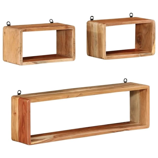 vidaXL 3-Tlg Würfelregal-Set Massivholz Akazie 328262