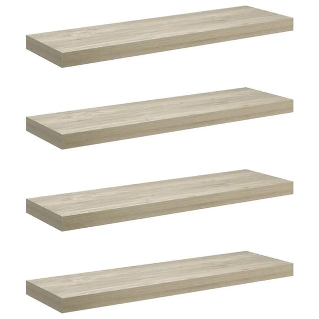 vidaXL Schweberegale 4 Stk Eiche-Optik 80x23,5x3,8 cm MDF 323879