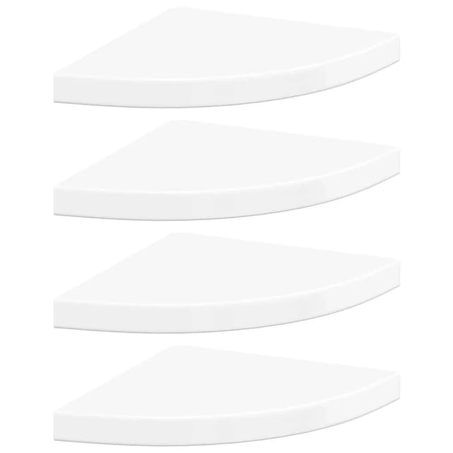 vidaXL Eck-Schweberegale 4 Stk Hochglanz-Weiß 35x35x3,8 cm MDF 323909