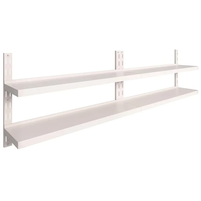 vidaXL Schweberegale mit 2 Böden 2 Stk Edelstahl 300x30 cm 3055901