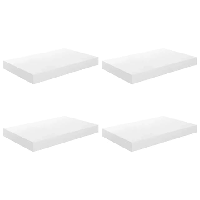 vidaXL Schweberegale 4 Stk Hochglanz-Weiß 40x23x3,8 cm MDF 323744
